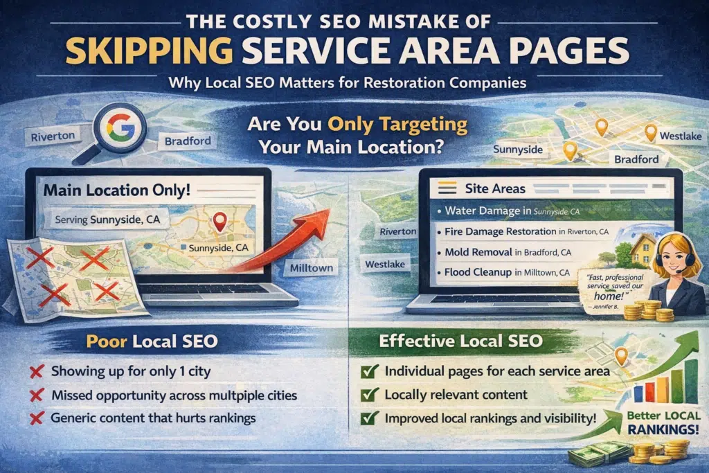 Skipping service area pages limits local SEO visibility and multi-city rankings