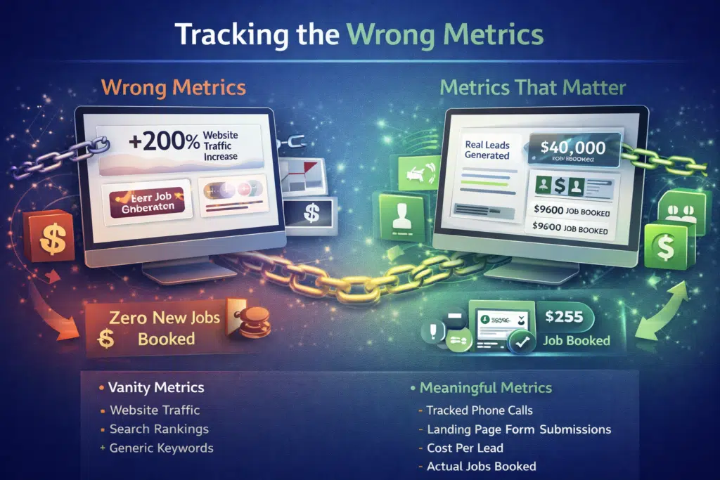 Tracking the wrong SEO metrics leads to traffic without real leads or revenue